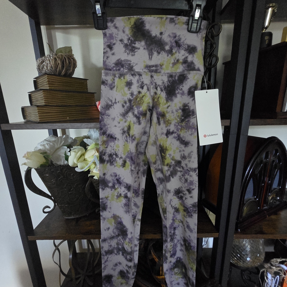 lululemon athletica Tie-Dye Leggings - Purple and Olive Green